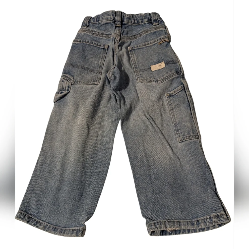 GAP Vintage Y2K Kids Blue Denim Cargo Jeans Size 5